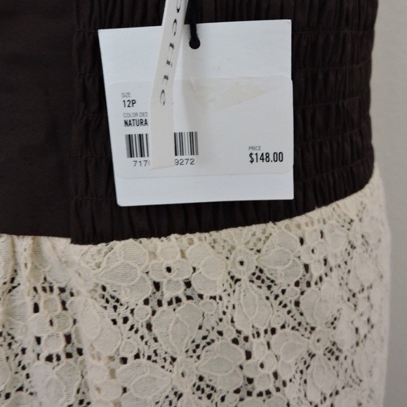 Kate Hill Dress Lace Cream Brown Sheath 12P - Picture 3 of 4